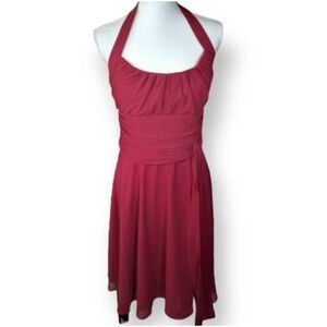 POLLY U.S.A. BY NEBLIN DK. RED HALTER FORMAL DRESS SZ.XXL EUC.